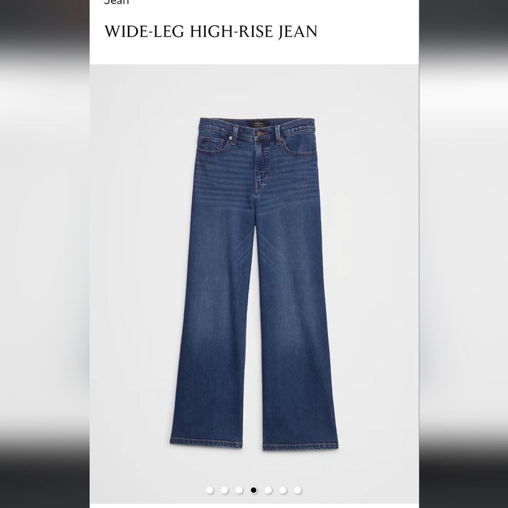 Banana Republic Wide-Leg High-Rise Jeans - Dark Blue